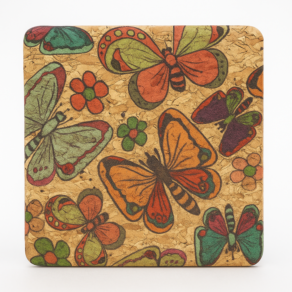 Natural cork compact mirror – FSC-certified and minimalist design