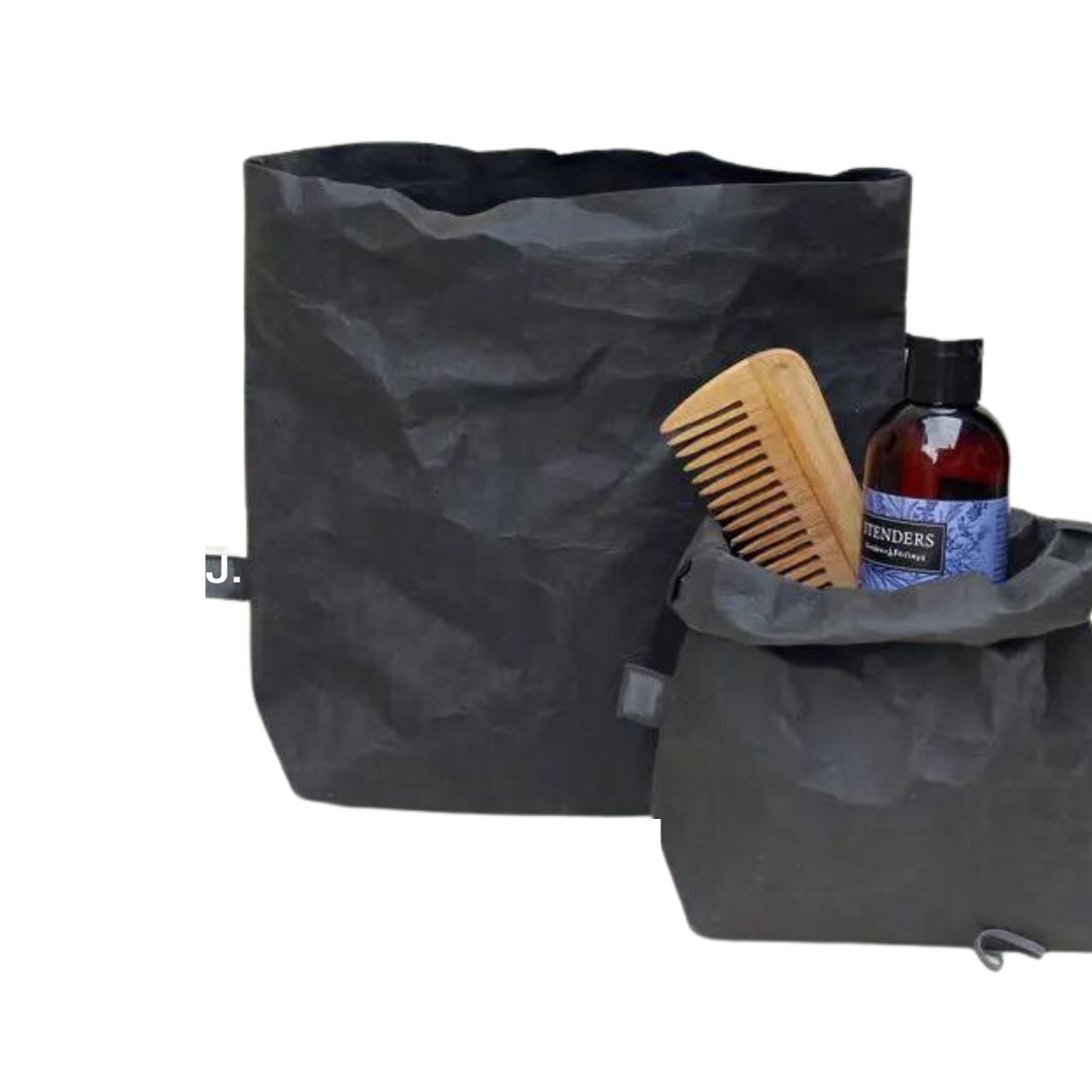 Eco-Friendly Compact Makeup Bag in Kraft Tex Washable Paper - ELSA