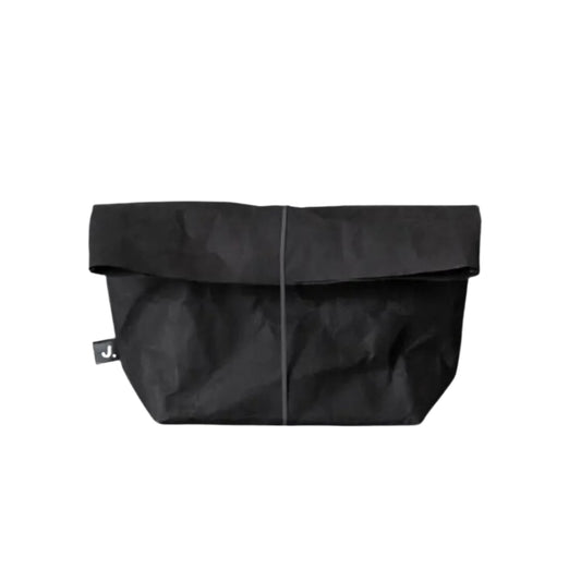 Eco-Friendly Compact Makeup Bag in Kraft Tex Washable Paper - ELSA Black