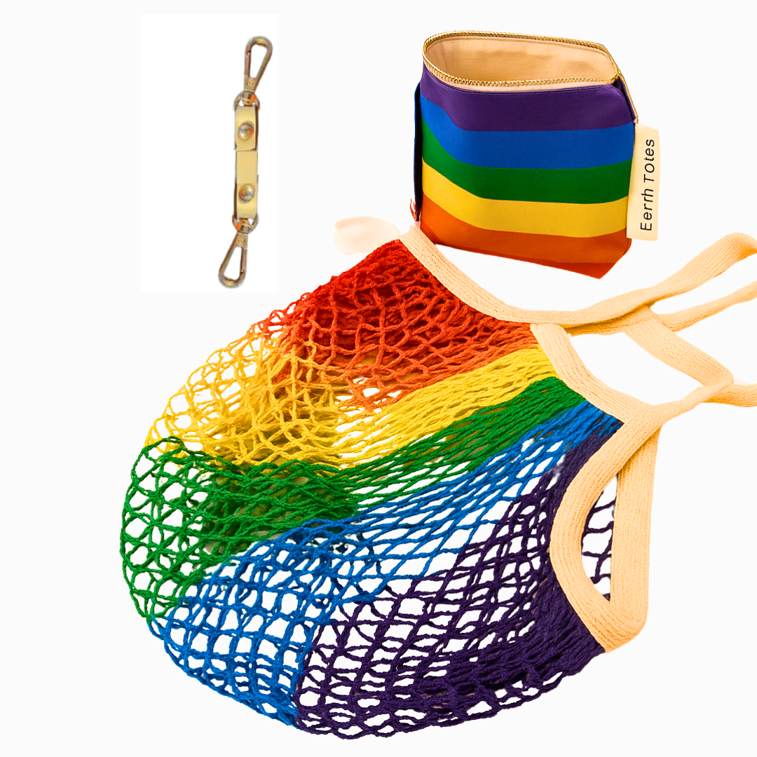 Organic Cotton Mesh Bag with Attachable Pouch Set I LYNNIE I B2B Earth Totes