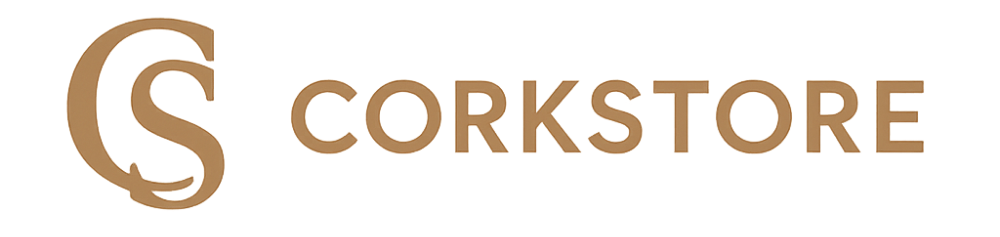 Logo of Corkstore with a stylized 'CS' on a white background