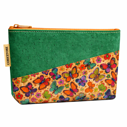 ANNIE sustainable cosmetic bag closed with zip closure — FSC cork small natural