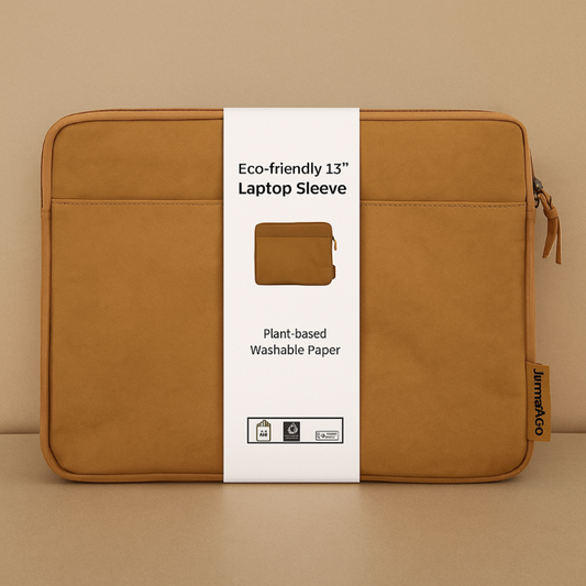 James&Co sustainable laptop sleeve with label