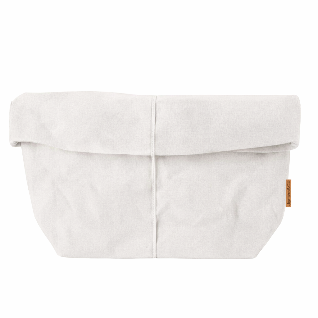 ELSA off-white washable paper toiletry bag folded with band