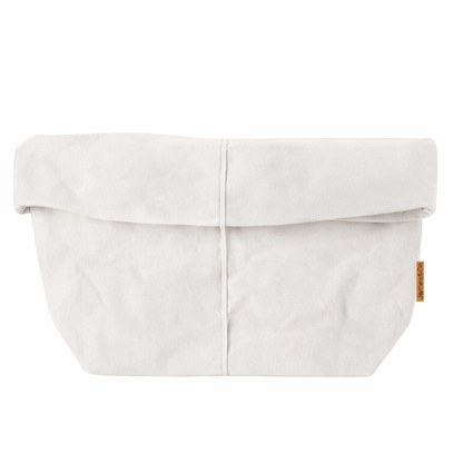 ELSA sustainable cosmetic bag folded with closure band — washable paper small off-white