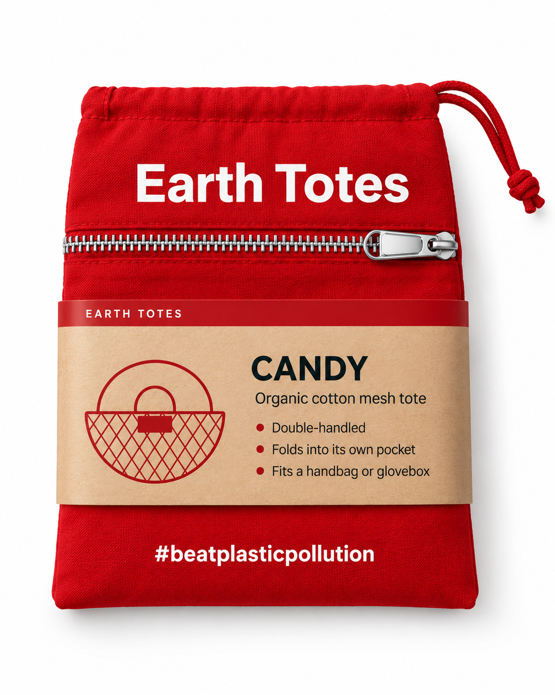 CANDY Organic Cotton Mesh Tote | Reusable Shopping Bag