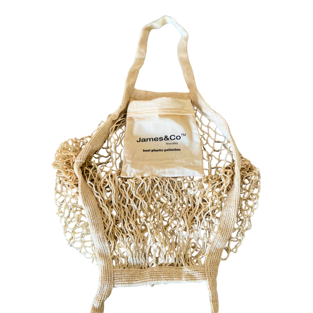 Eco-Friendly Organic Cotton Net Bag With Foldable Pocket I LIZZIE