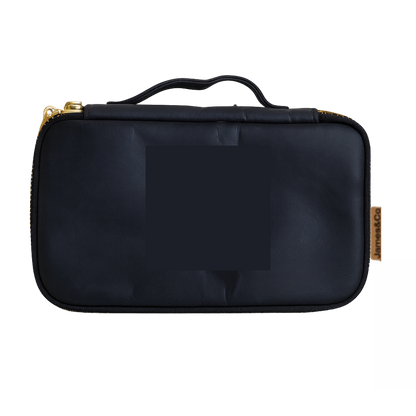 MERRY sustainable cosmetic bag closed with zip closure — washable paper black