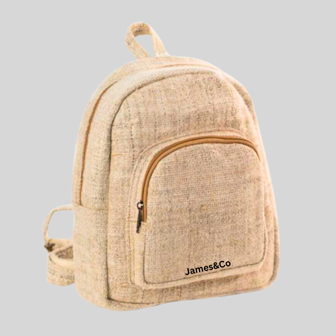 James&Co Pure Organic Hemp Mini Backpack - AMBER I Wholesale Natural