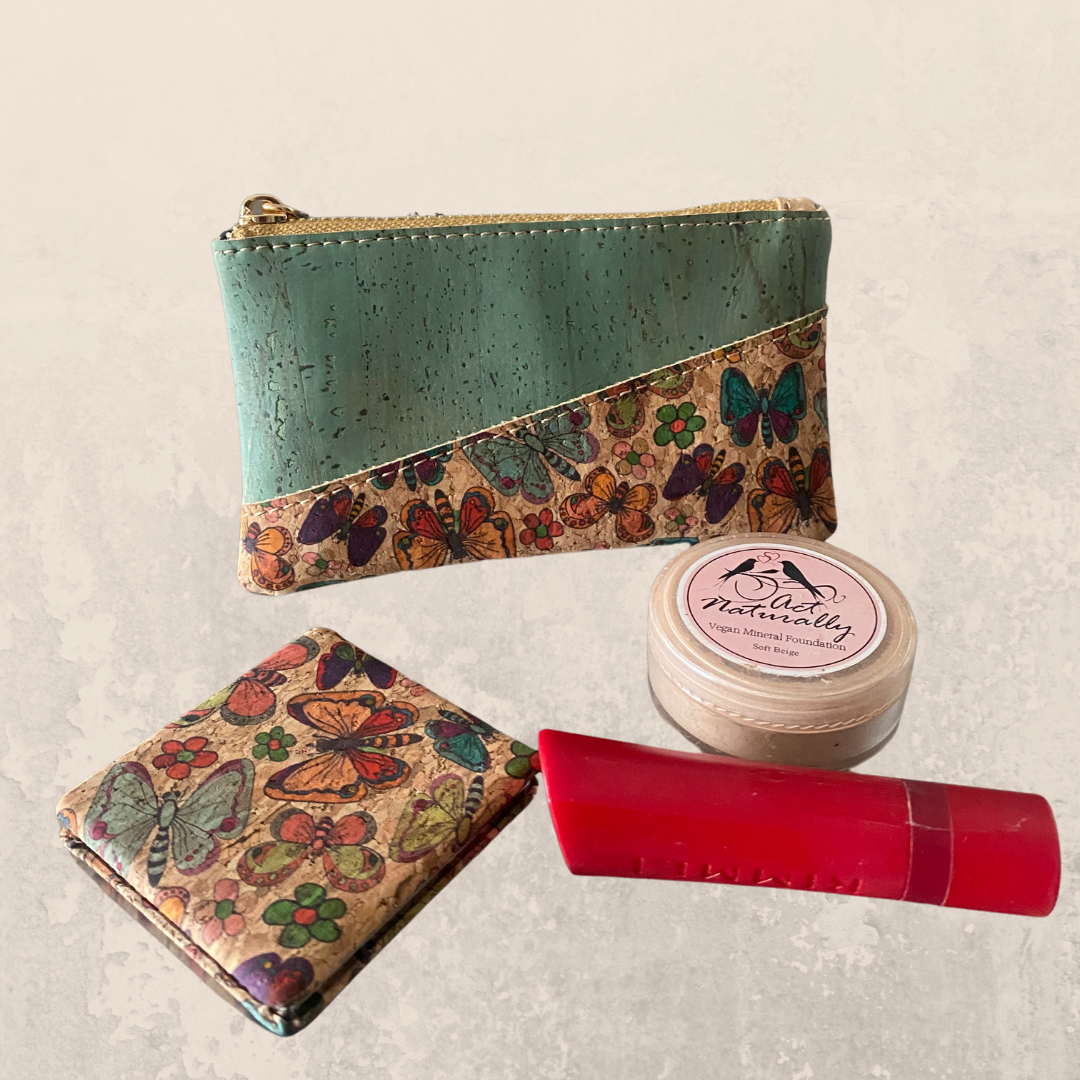 Cork Compact Make-up Pouch with Compact Mirror I CONNIE I Wholesale