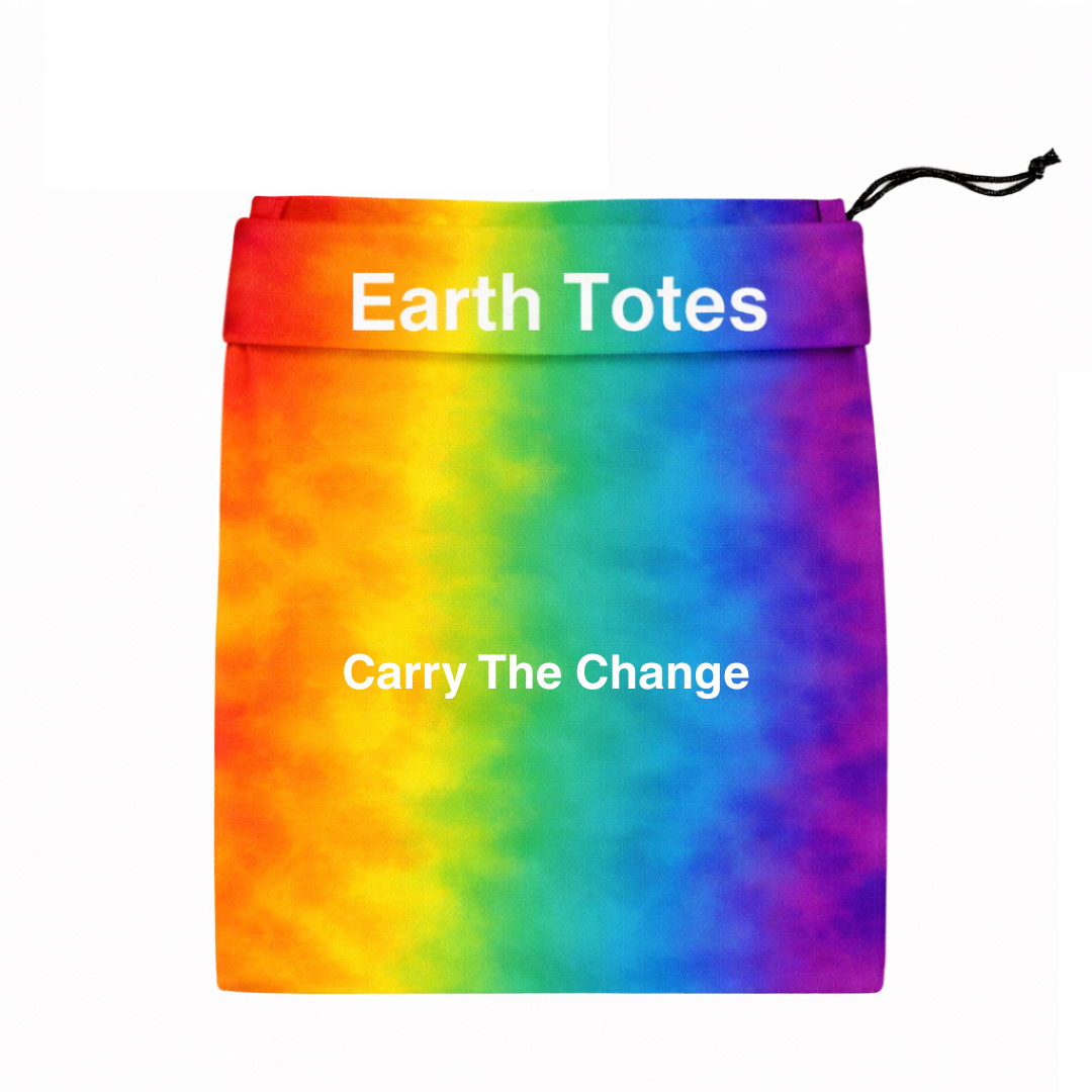 Inner pocket rainbow design of rainbow mesh bag Earth Totes 