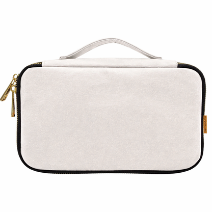 MERRY sustainable toiletry bag closed with zip closure — washable paper large off-white