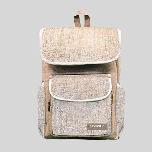 Eco-Friendly Large Hemp & Cotton Backpack - JESSIE hemp Natural