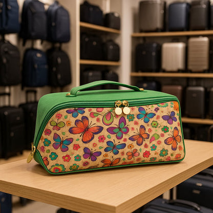 MARY sustainable toiletry bag lifestyle image — FSC cork natural