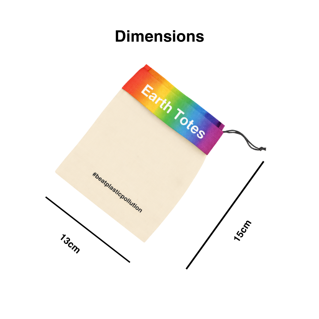 LYN Pocket-Fold Mesh Tote Rainbow Lined Double Sided Double Handled