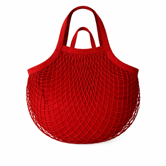 LORNA Classic Mesh Tote Cotton Lining Double Sided Terracotta