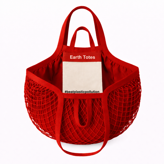 LORNA Classic Mesh Tote Cotton Lining Double Sided Terracotta